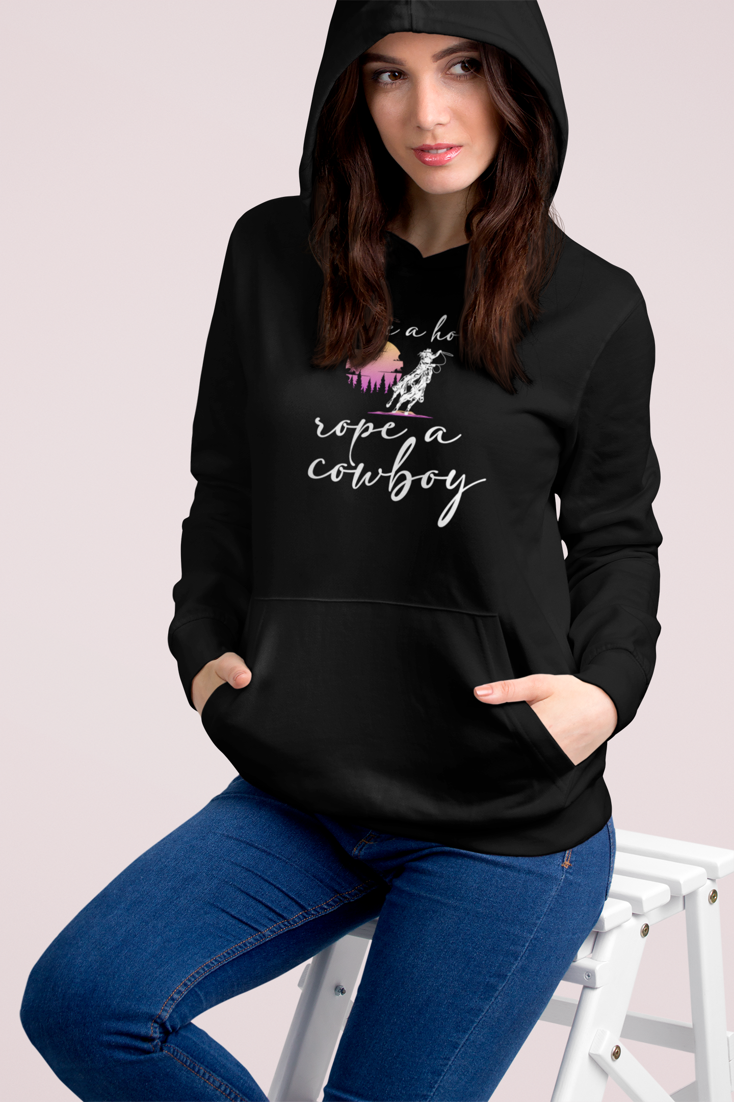 Have a horse rope a cowboy - Oversized Hoodie (Frontprint)