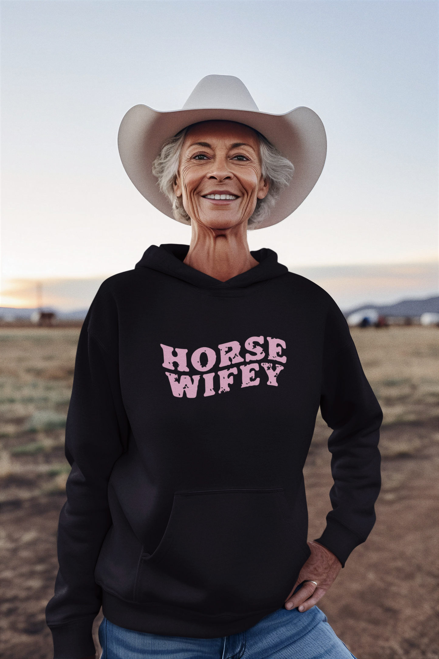 HORSE WIFEY - Oversized Hoodie (Frontprint)