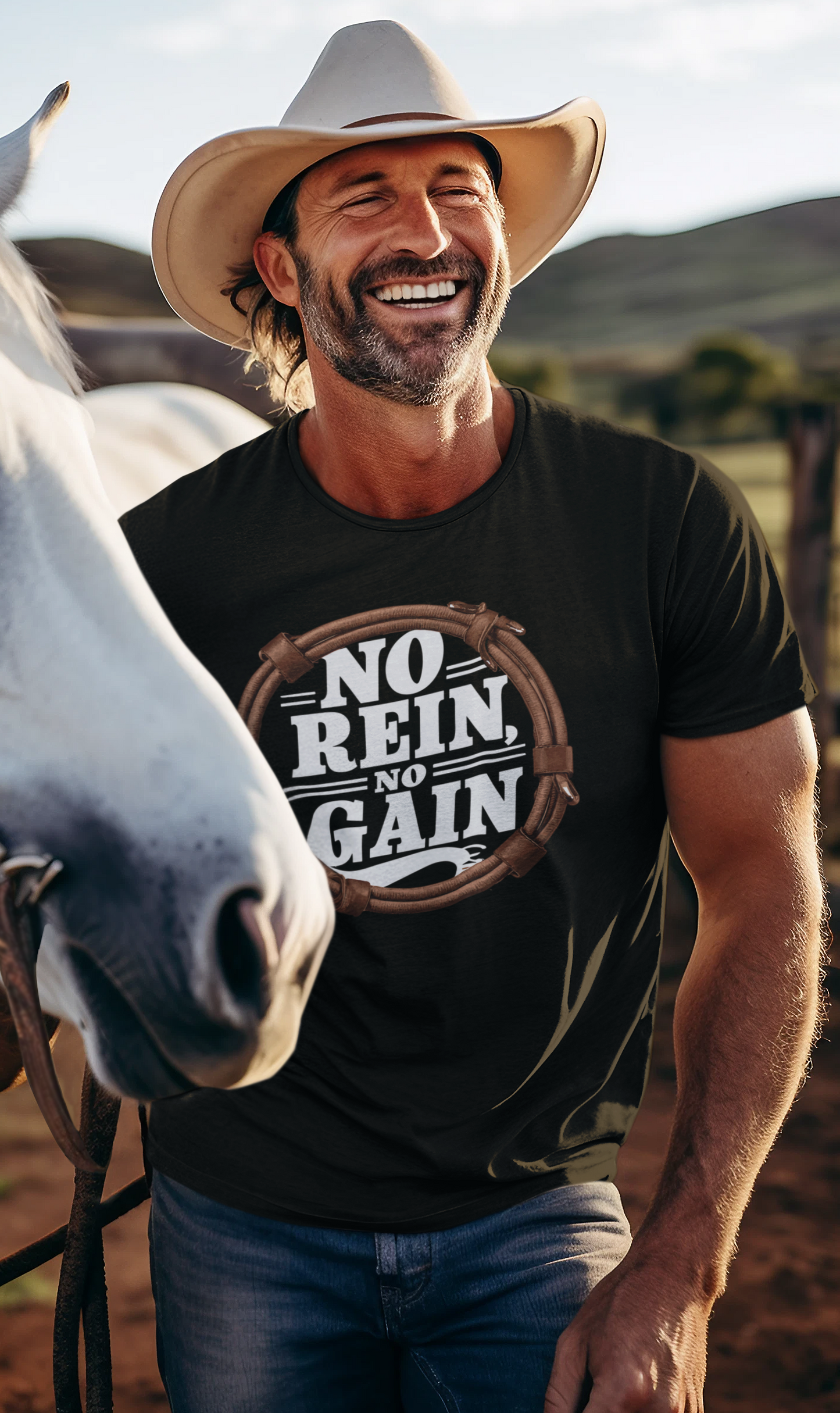 NO REIN, NO GAIN - Premium T-Shirt (Frontprint)