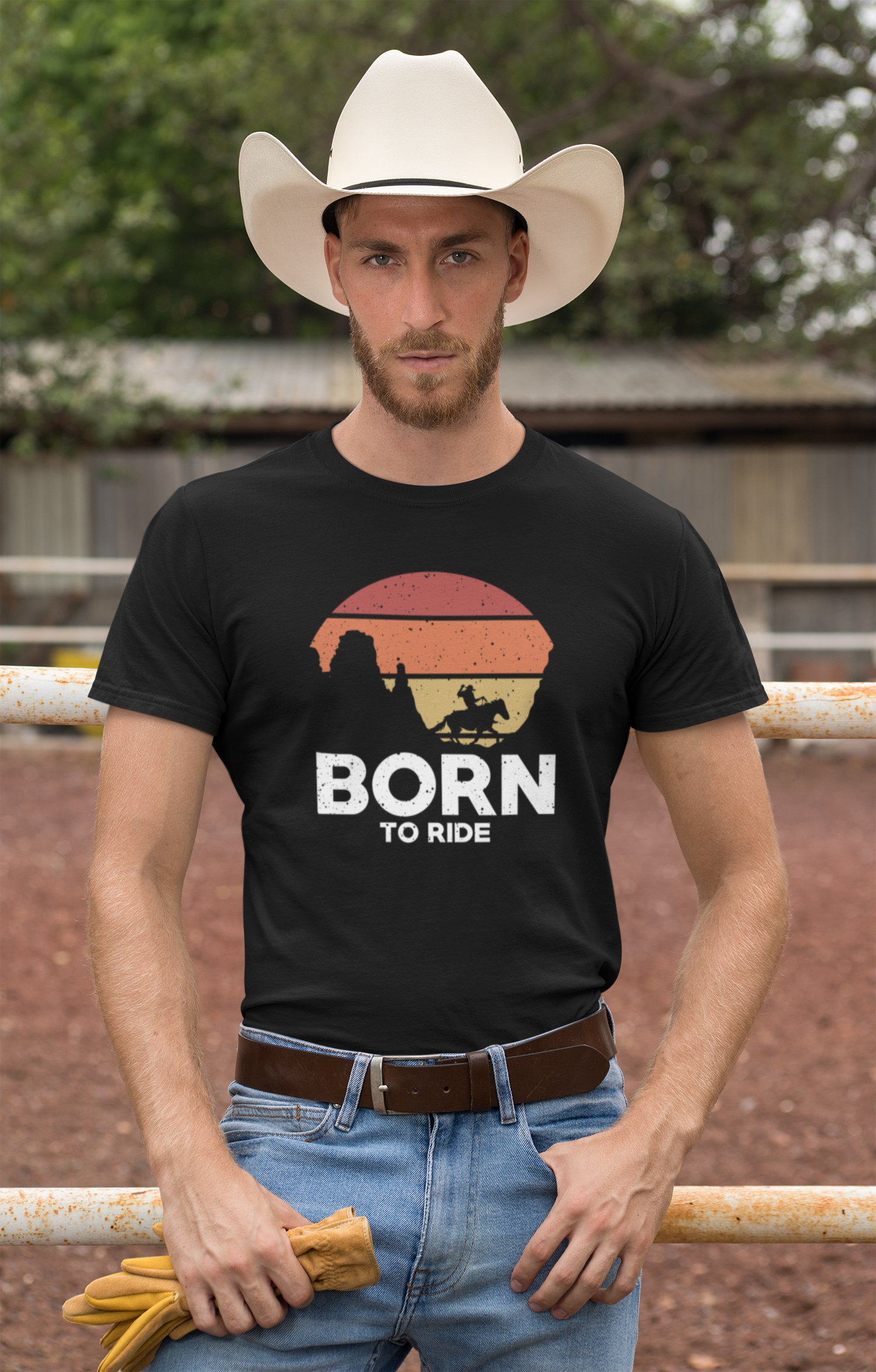 Born to Ride (Sun) - Premium T-Shirt aus Bio-Baumwolle (Frontprint)