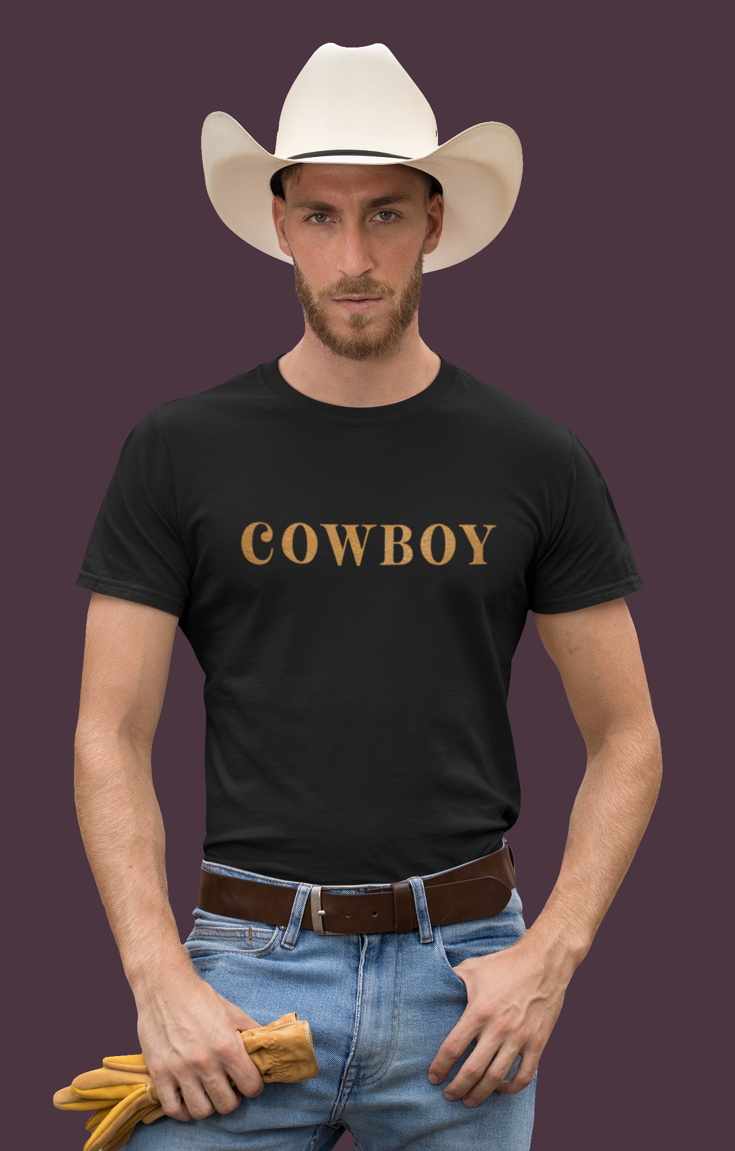 COWBOY - Premium T-Shirt aus Bio-Baumwolle (Frontprint)