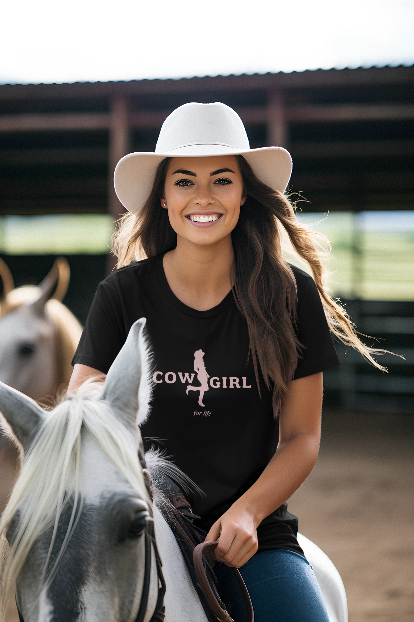 COWGIRL for life - Damen T-Shirt aus Bio-Baumwolle (Frontprint)