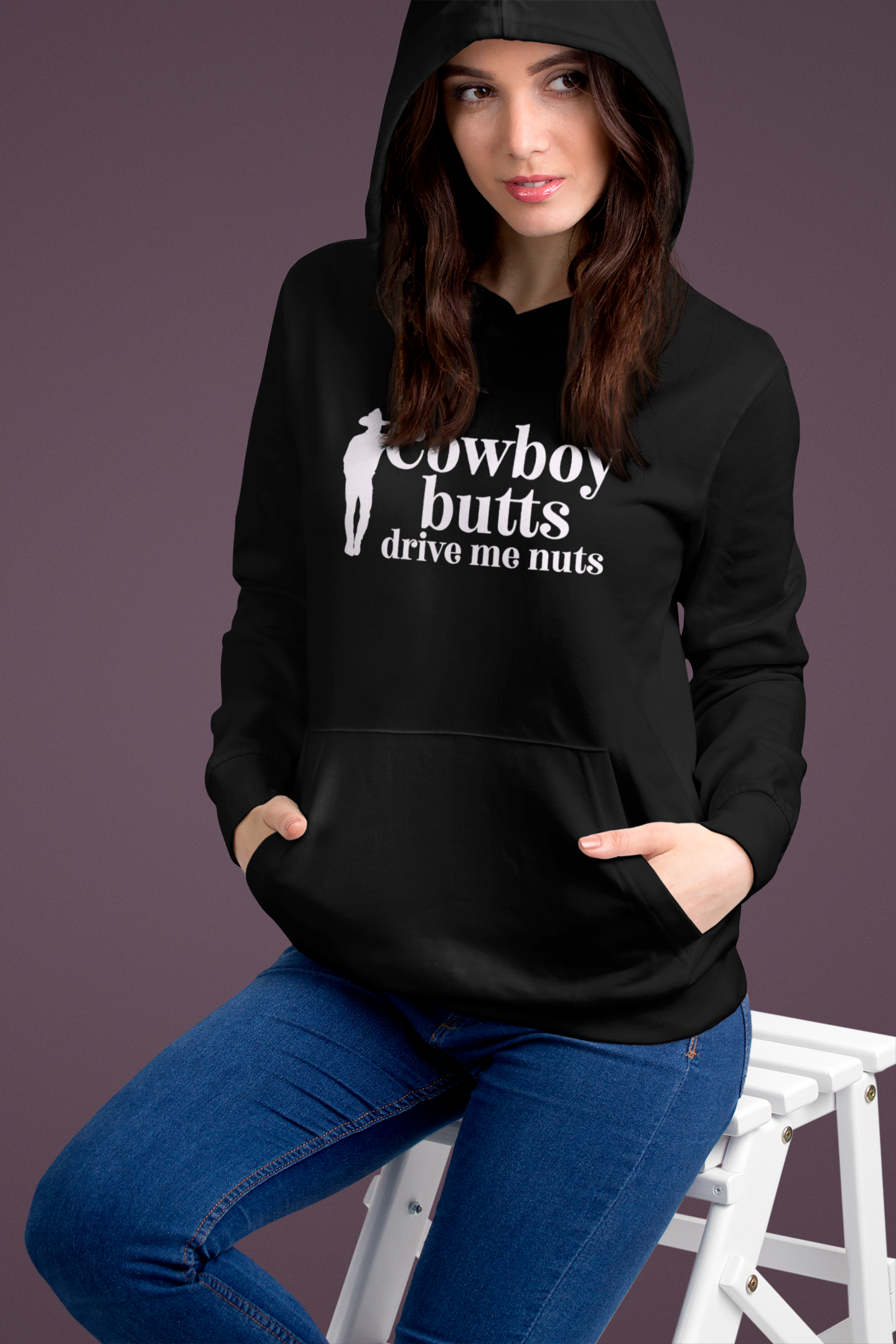 Cowboy butts drive me nuts - Oversized Hoodie (Frontprint)