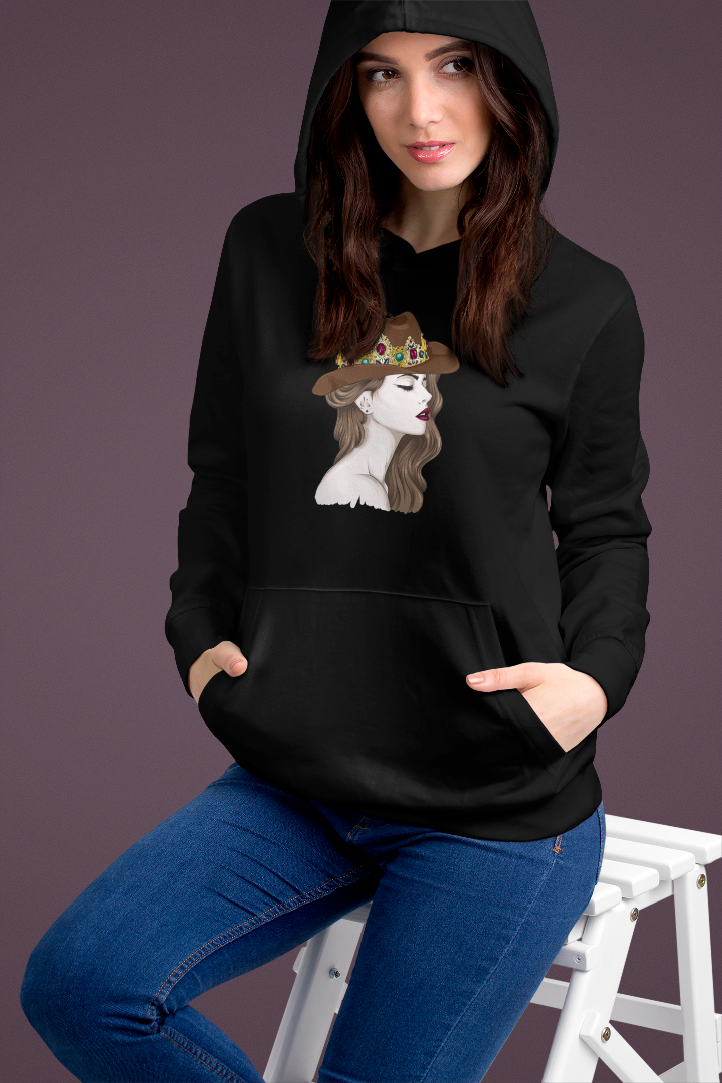 Crowngirl - Oversized Hoodie (Frontprint)