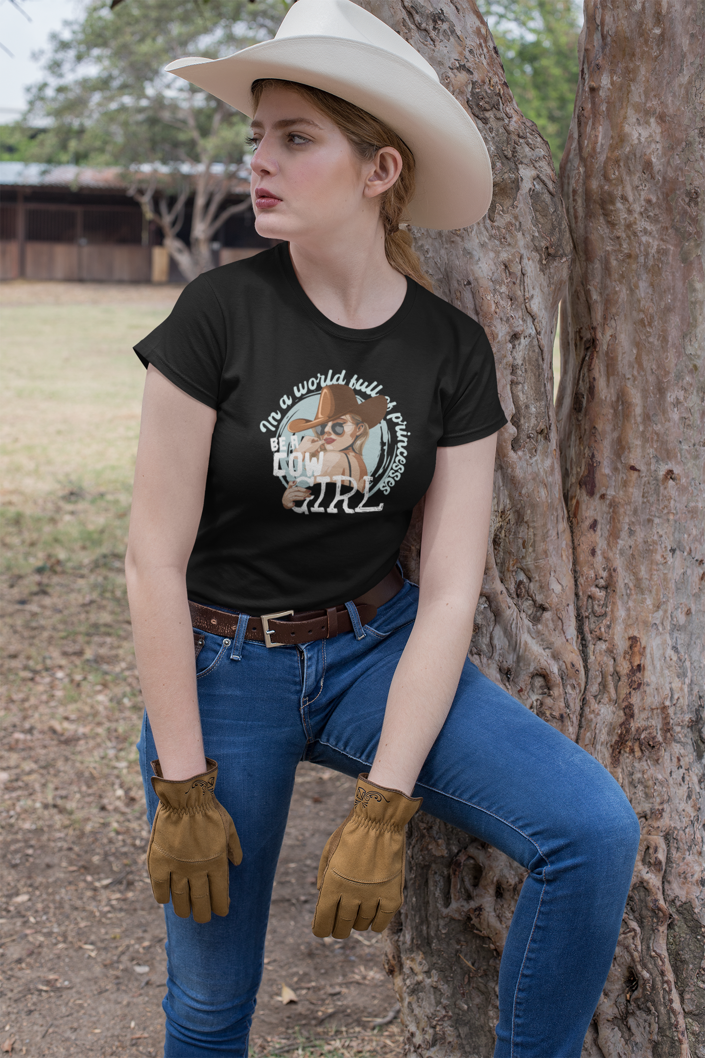 Be a Cowgirl - Damen T-Shirt aus Bio-Baumwolle (Frontprint)