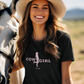 COWGIRL for life - Damen T-Shirt aus Bio-Baumwolle (Frontprint)