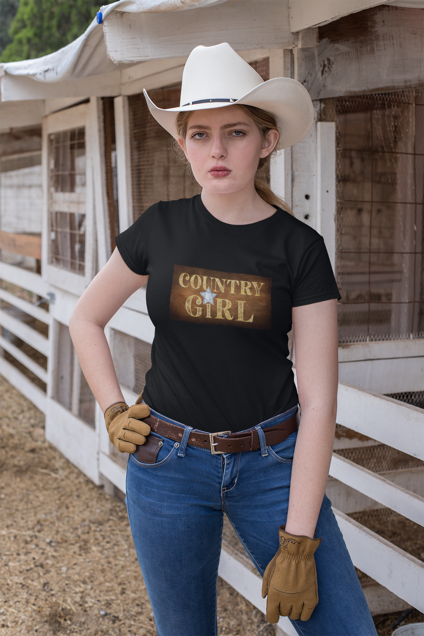 COUNTRY GiRL 2 - Damen T-Shirt aus Bio-Baumwolle (Frontprint)