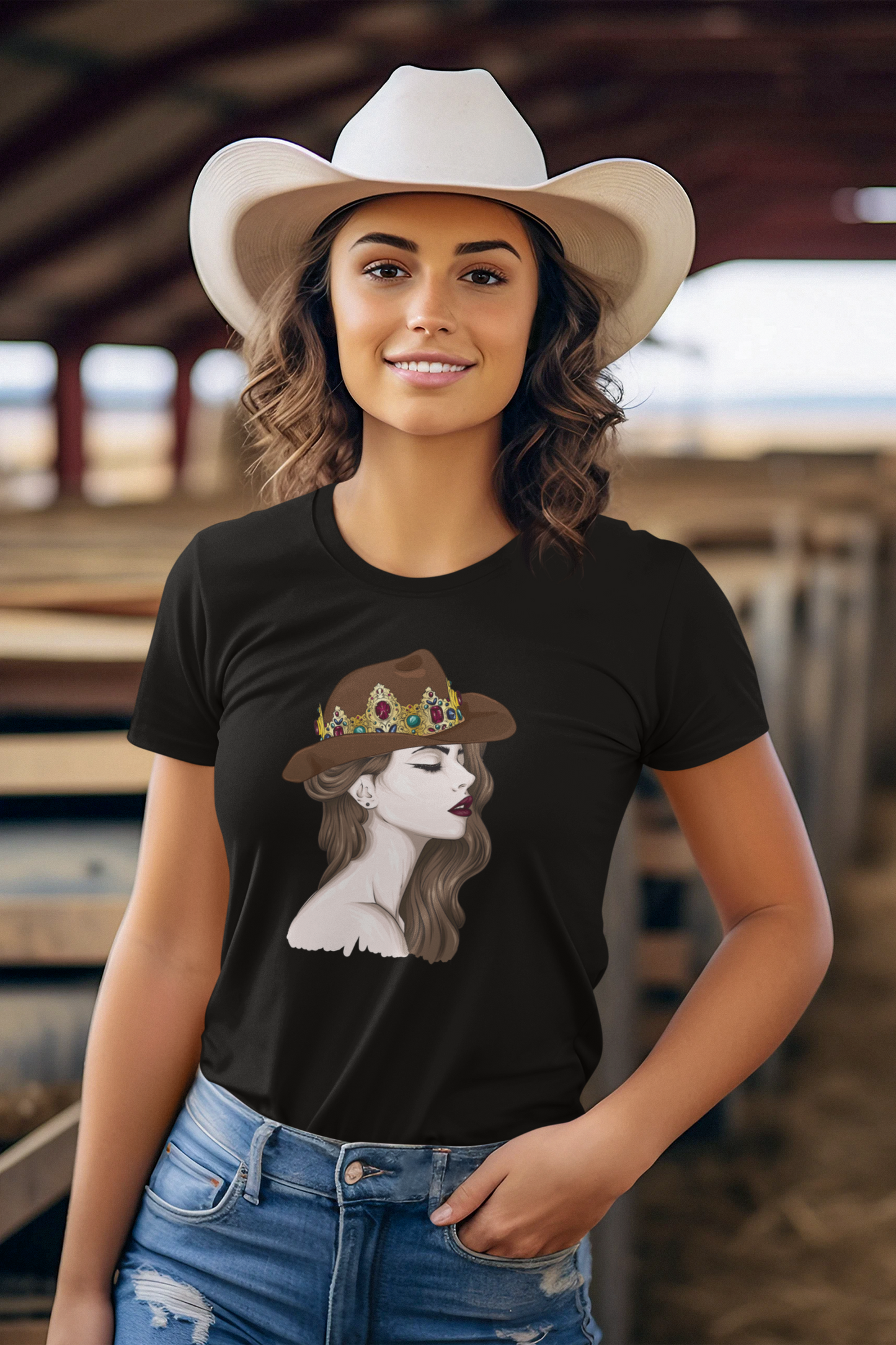 Crowngirl - Damen T-Shirt aus Bio-Baumwolle (Frontprint)