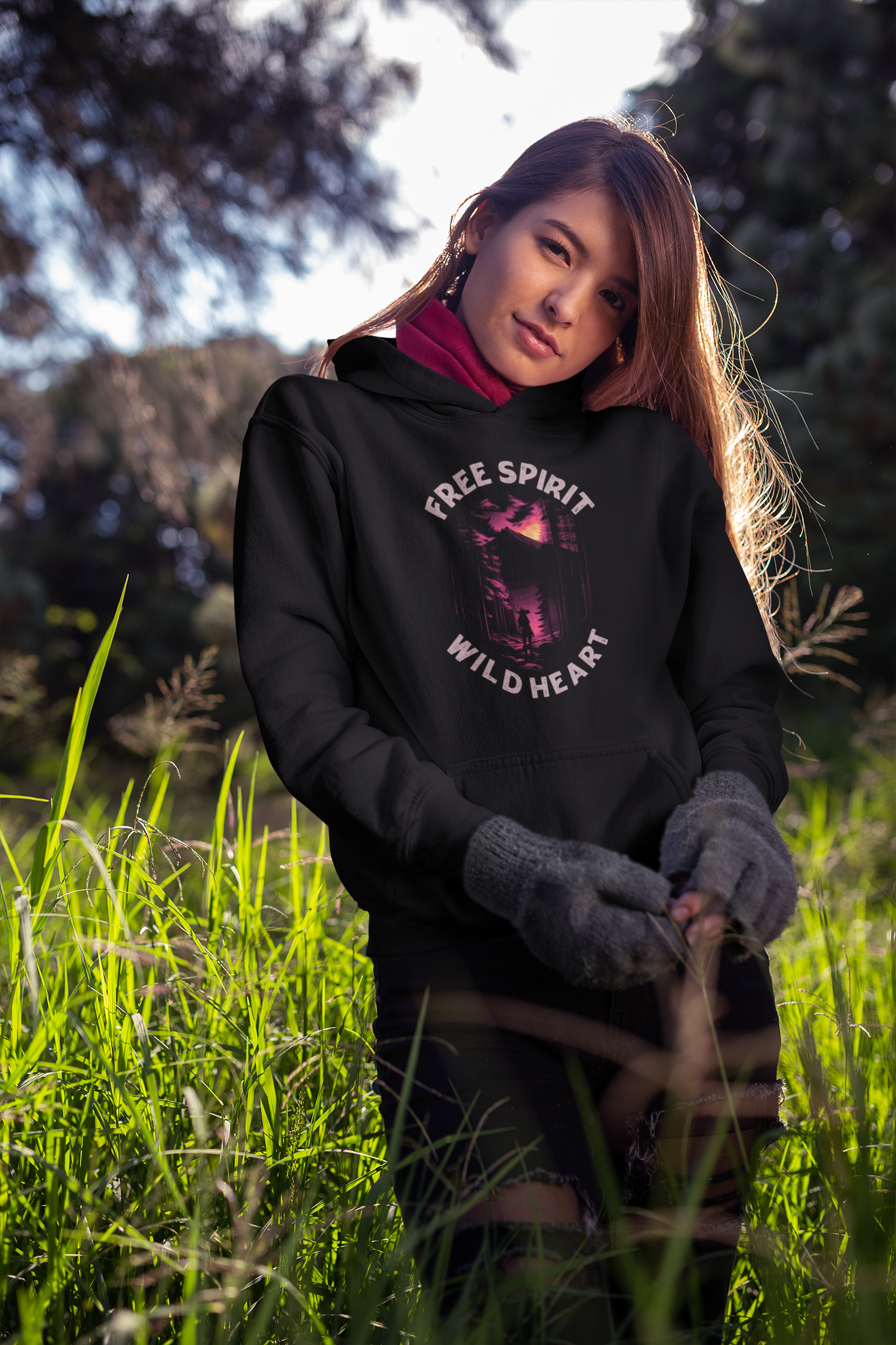 FREE SPIRIT - WILD HEART (women) - Oversized Hoodie (Frontprint)