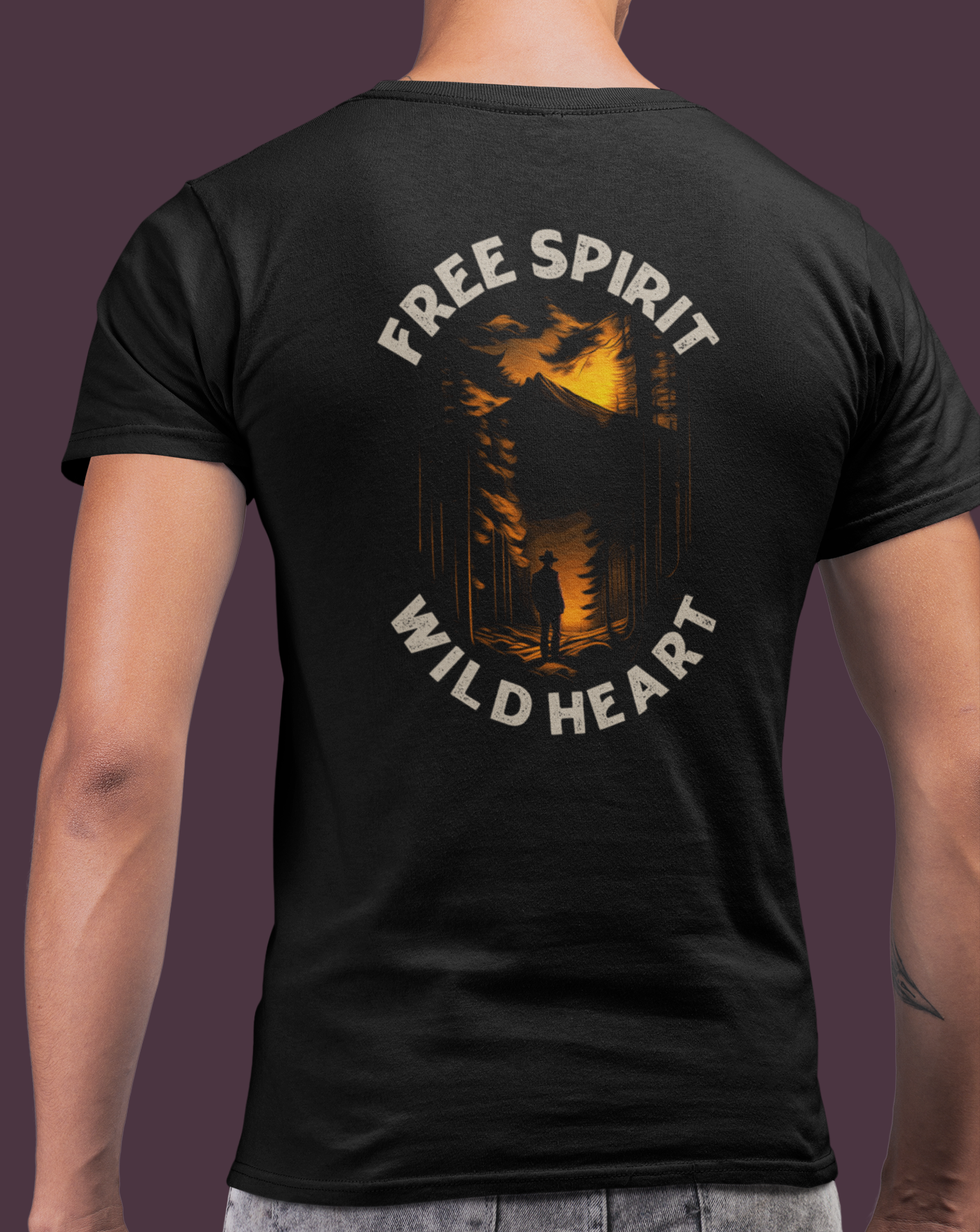 FREE SPIRIT - WILD HEART (men) - Premium T-Shirt aus Bio-Baumwolle (Backprint)