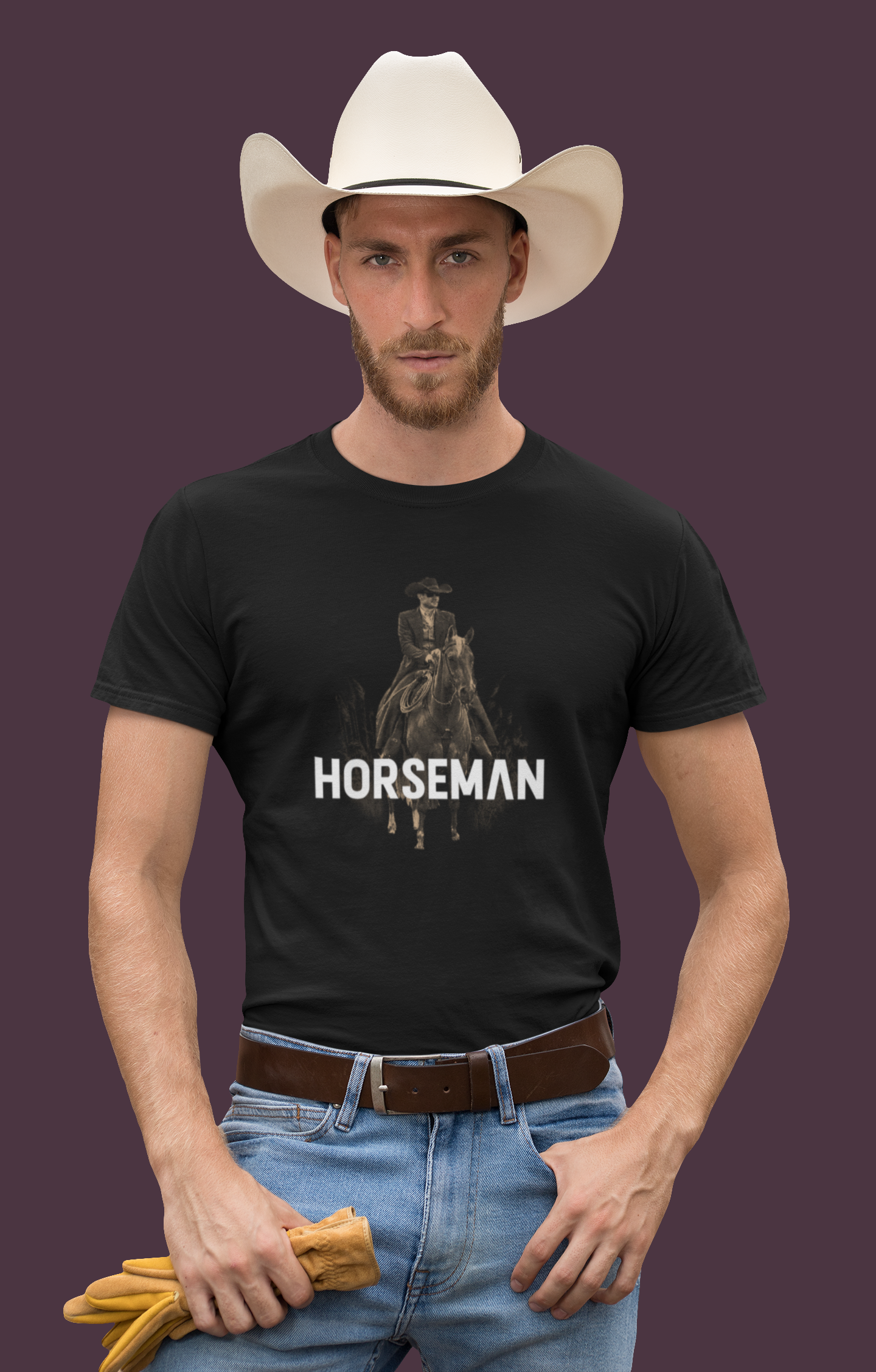 HORSEMAN - Premium T-Shirt aus Bio-Baumwolle (Frontprint)