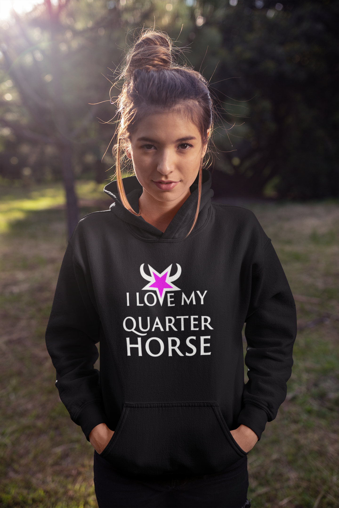 I Love My Quarter Horse - Oversized Hoodie (Frontprint)