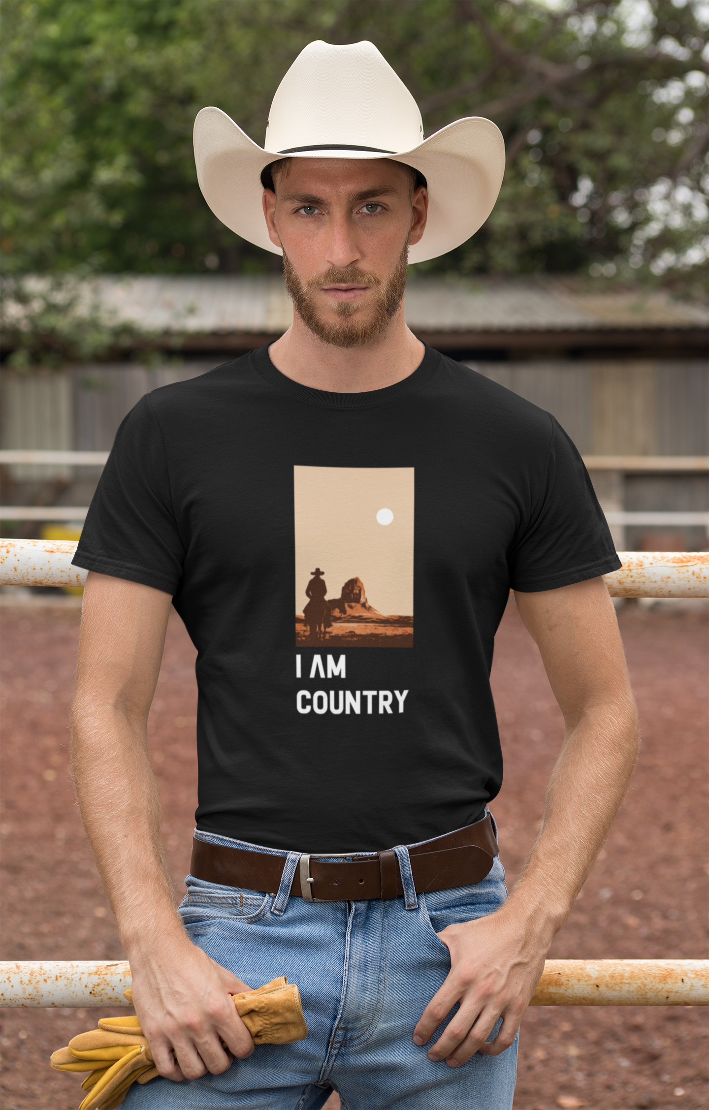 I AM COUNTRY - Premium T-Shirt aus Bio-Baumwolle (Frontprint)