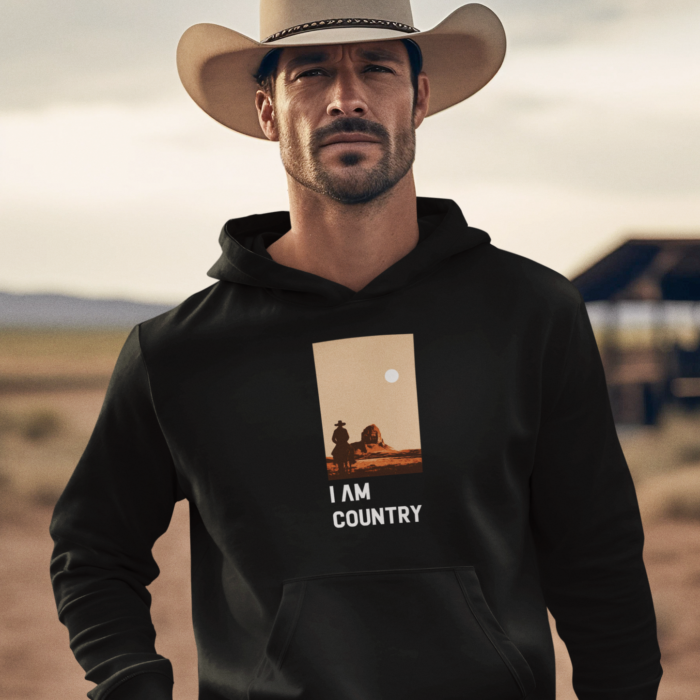 I AM COUNTRY - Oversized Hoodie (Frontprint)