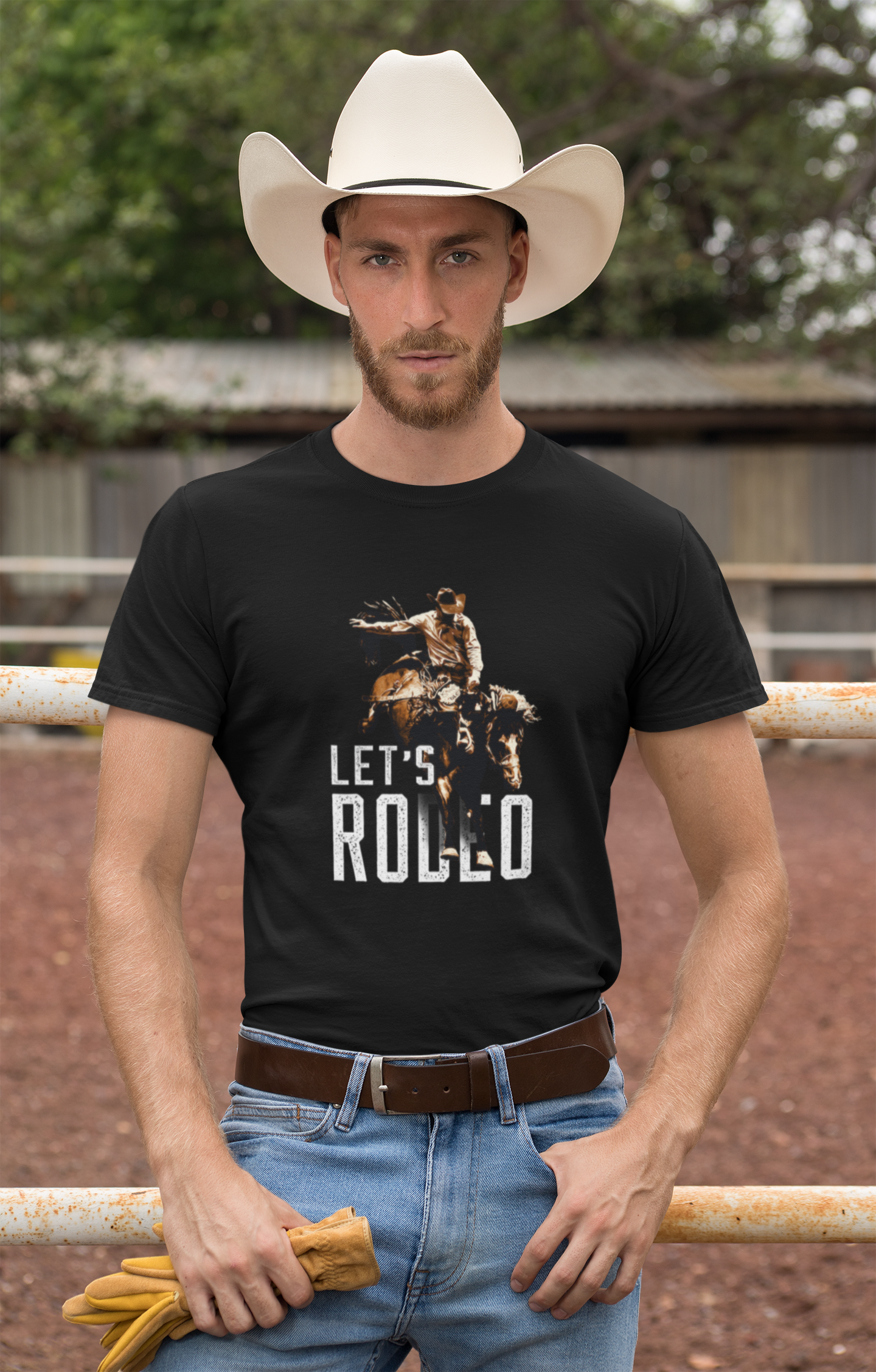 Let's Rodeo - Premium T-Shirt aus Bio-Baumwolle (Frontprint)