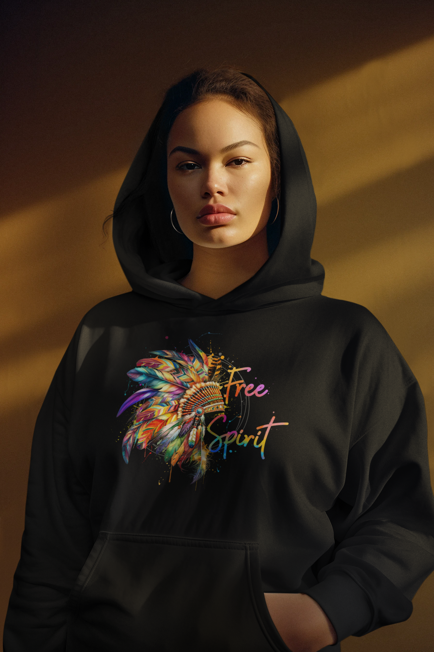 Headdress Free Spirit - Oversized Hoodie (Frontprint)