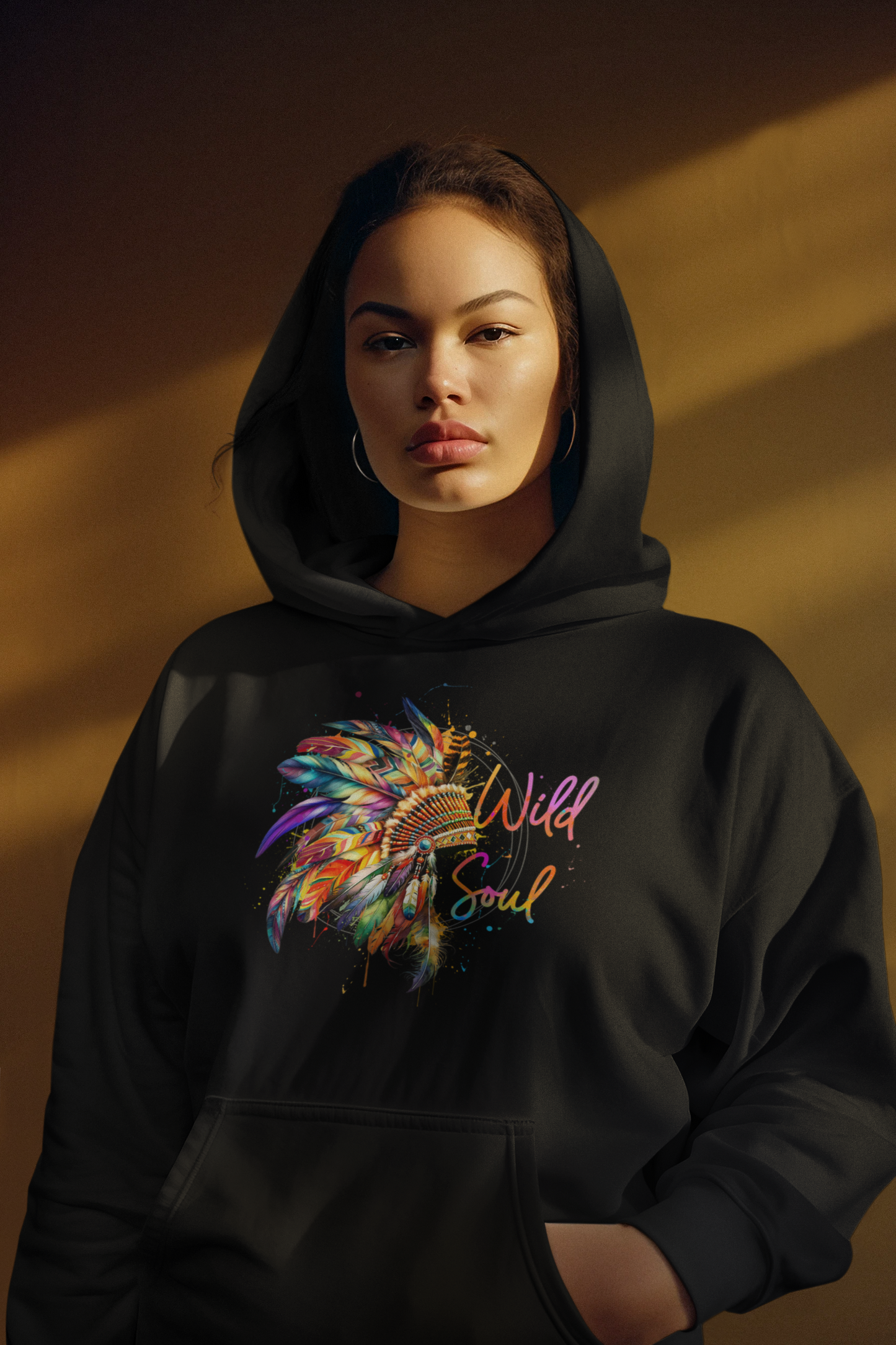 Headdress Wild Soul - Oversized Hoodie (Frontprint)