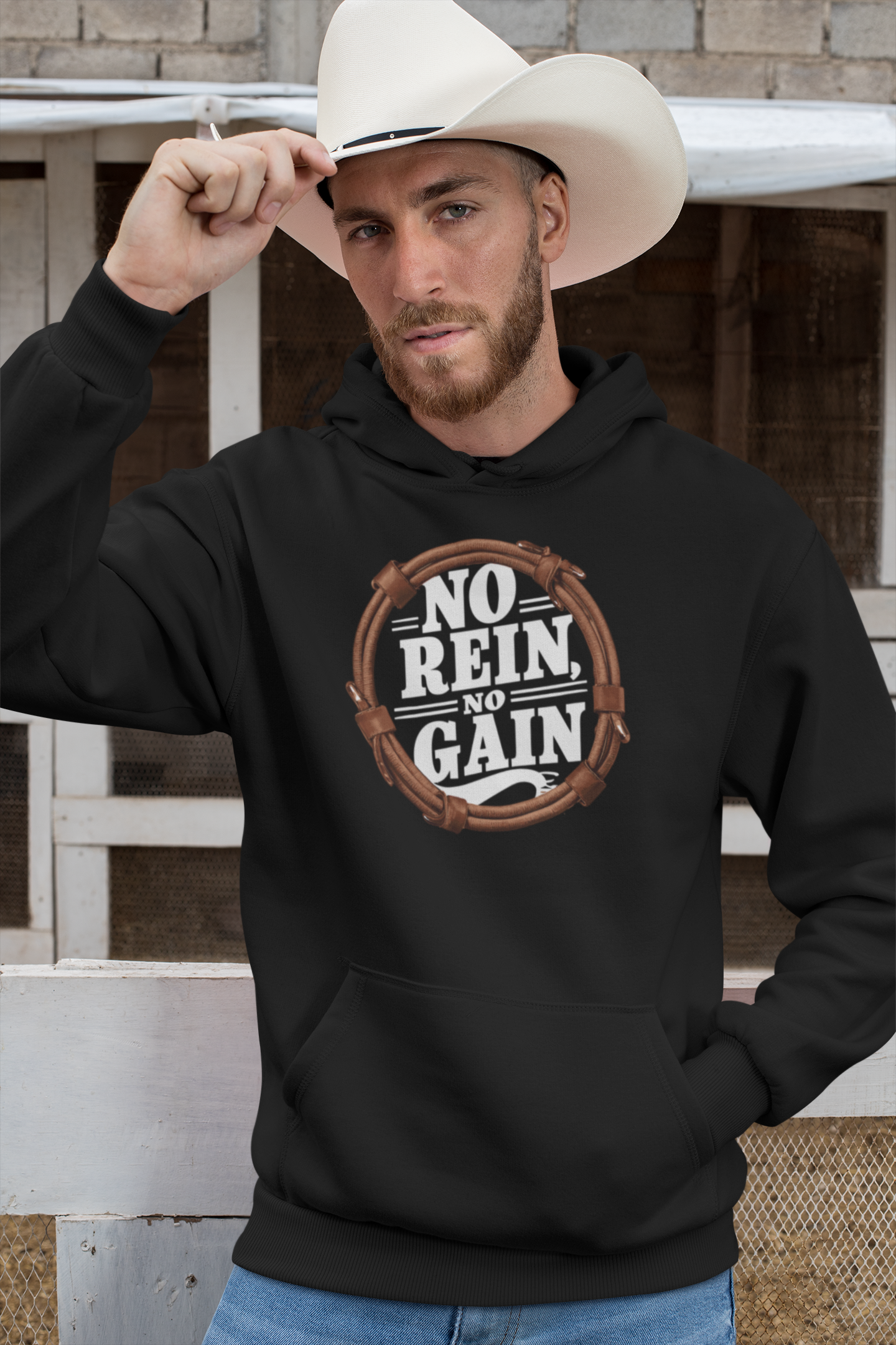 NO REIN, NO GAIN - Oversized Hoodie (Frontprint)