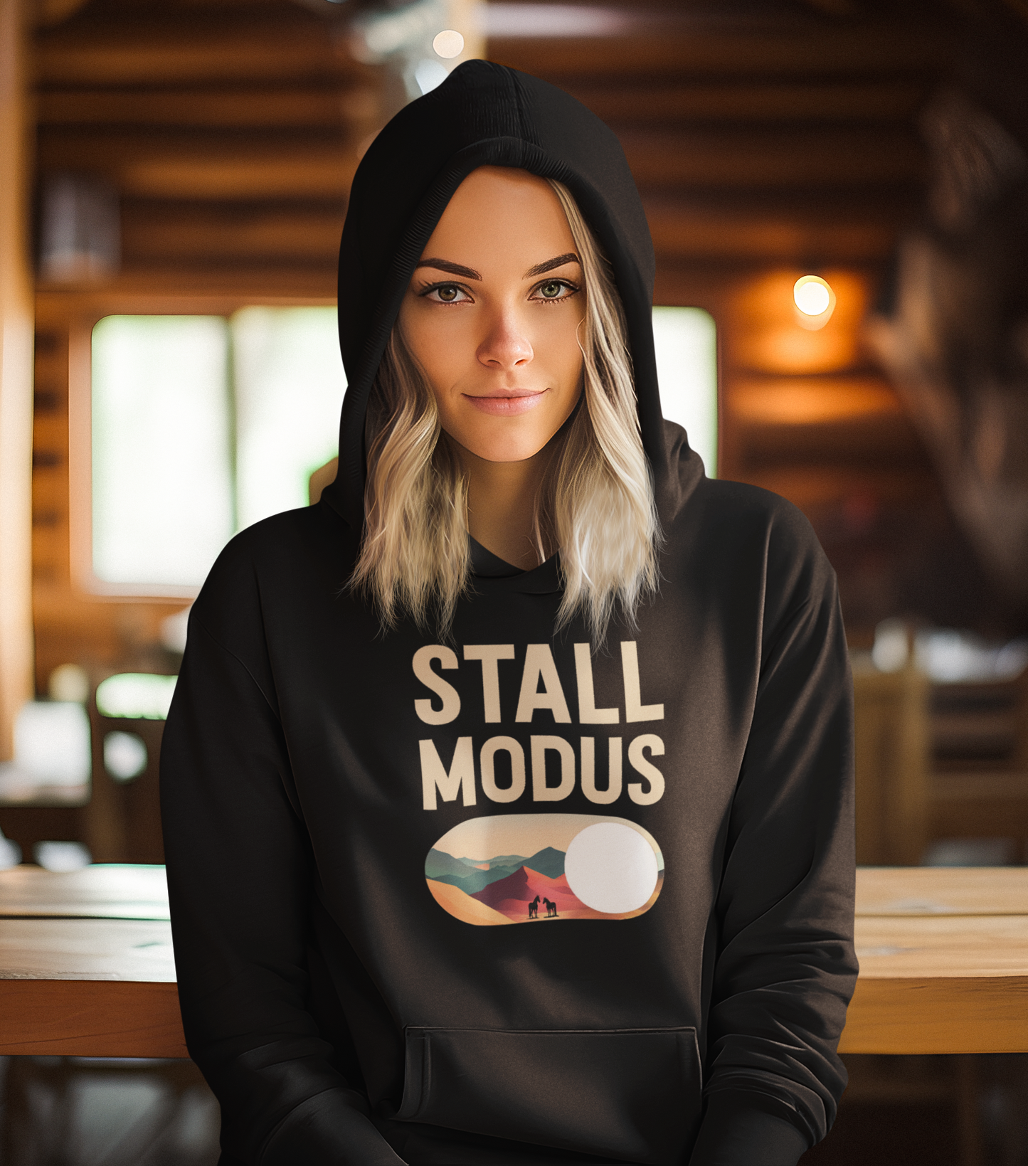 Stall Modus "an" - Oversized Hoodie (Frontprint)