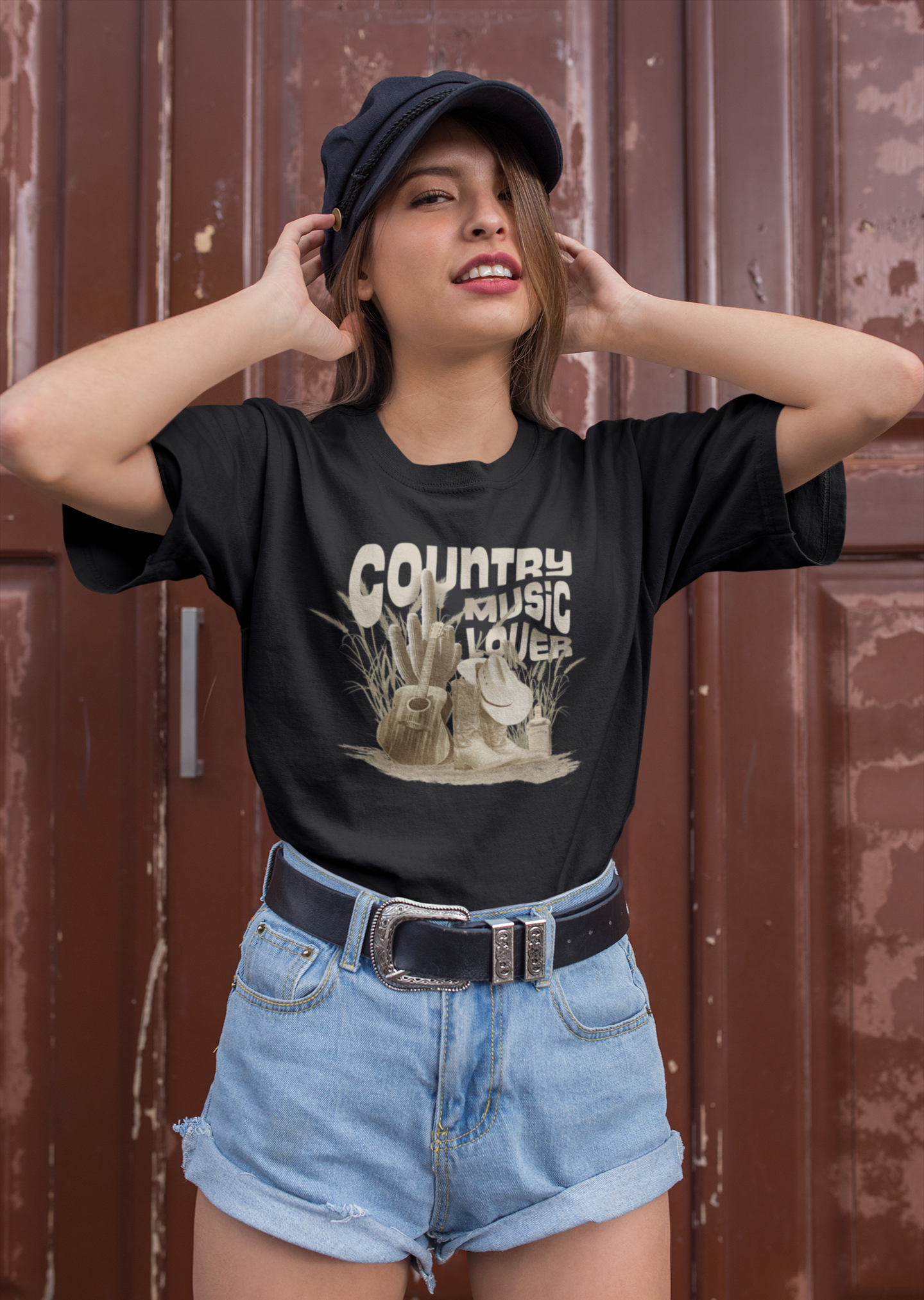 Country Music Lover - Premium T-Shirt aus Bio-Baumwolle (Frontprint)