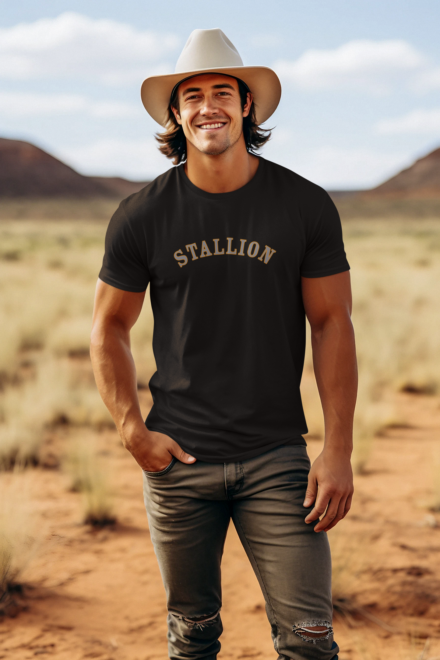 STALLION - Premium T-Shirt aus Bio-Baumwolle (Frontprint)