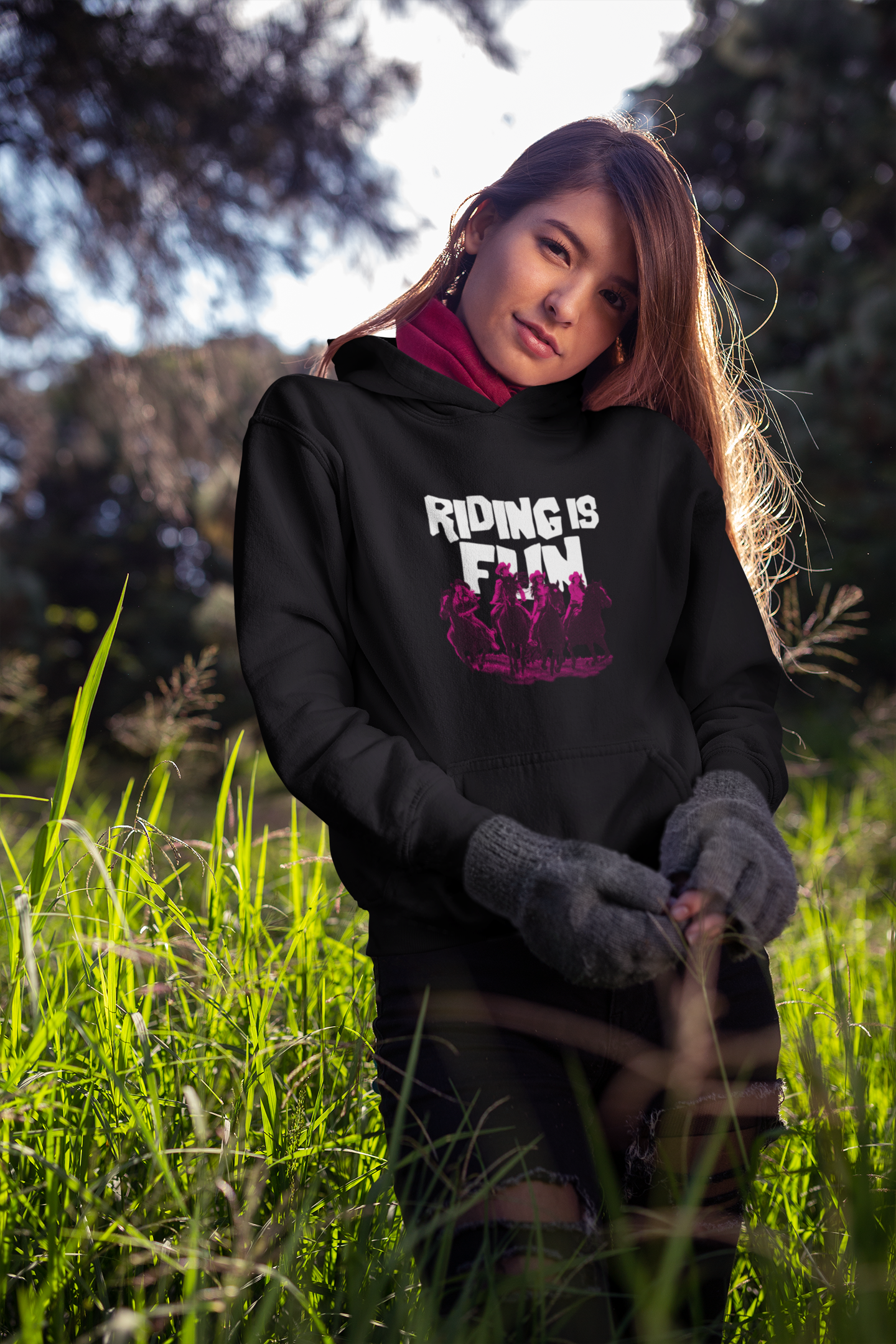 Riding is fun - Oversized Hoodie (Frontprint)