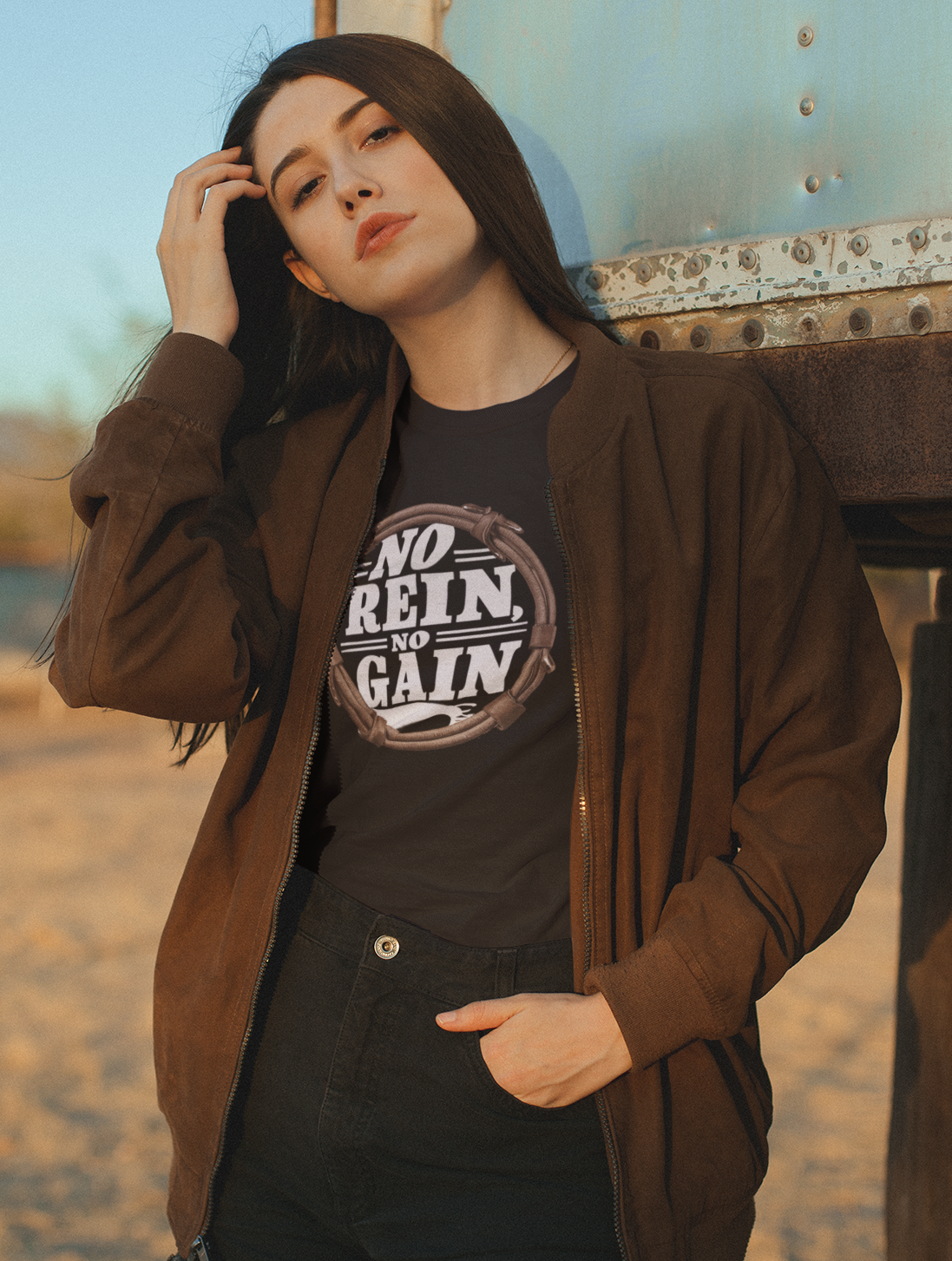 NO REIN, NO GAIN - Damen T-Shirt aus Bio-Baumwolle (Frontprint)