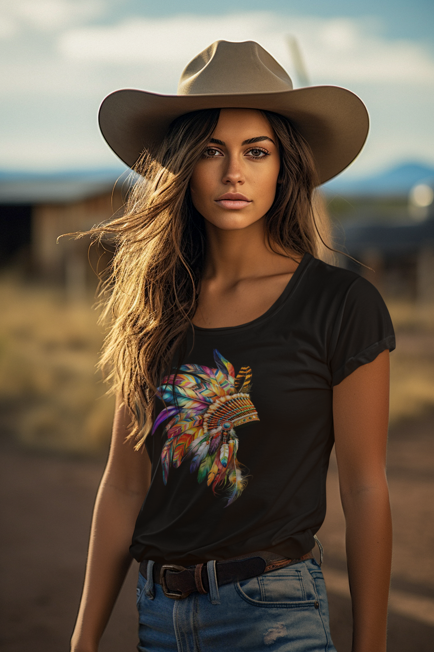 Headdress - Damen T-Shirt aus Bio-Baumwolle (Frontprint)