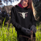 Skull mit Schmuck - Oversized Hoodie (Frontprint)