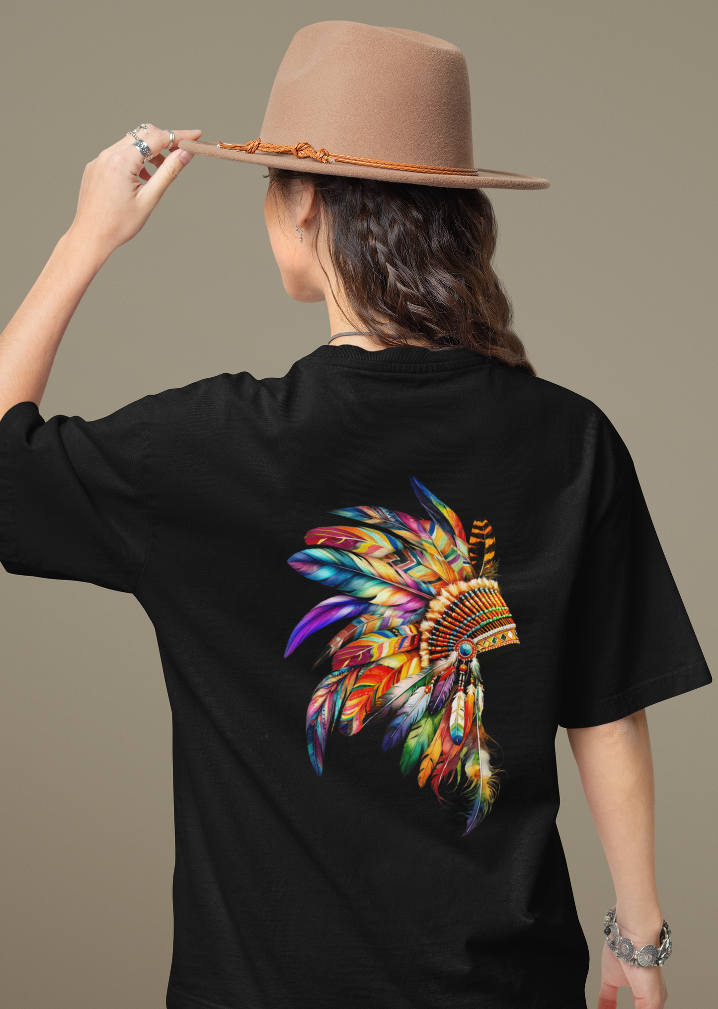 Headdress - Premium T-Shirt aus Bio-Baumwolle (Backprint)