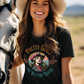 Pretty Girls Are Western Riders - Damen T-Shirt aus Bio-Baumwolle (Frontprint)