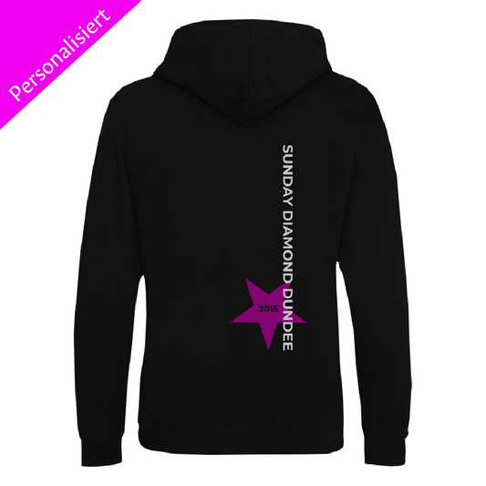 Pferdename + Geburtsjahr 2 - Premium Hoodie aus Bio-Baumwolle (Backprint)